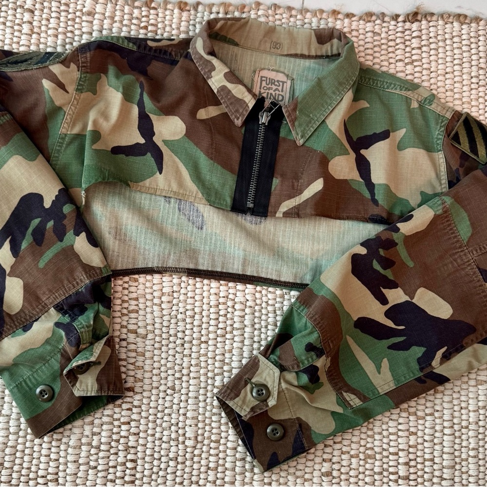 LF Camouflage Crop Jacket - Green and Brown
